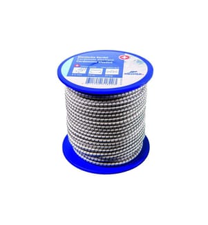 Meister - Tendeur en caoutchouc Ø 3,5 mm, 25 m, 30 kg, noir sur blanc
