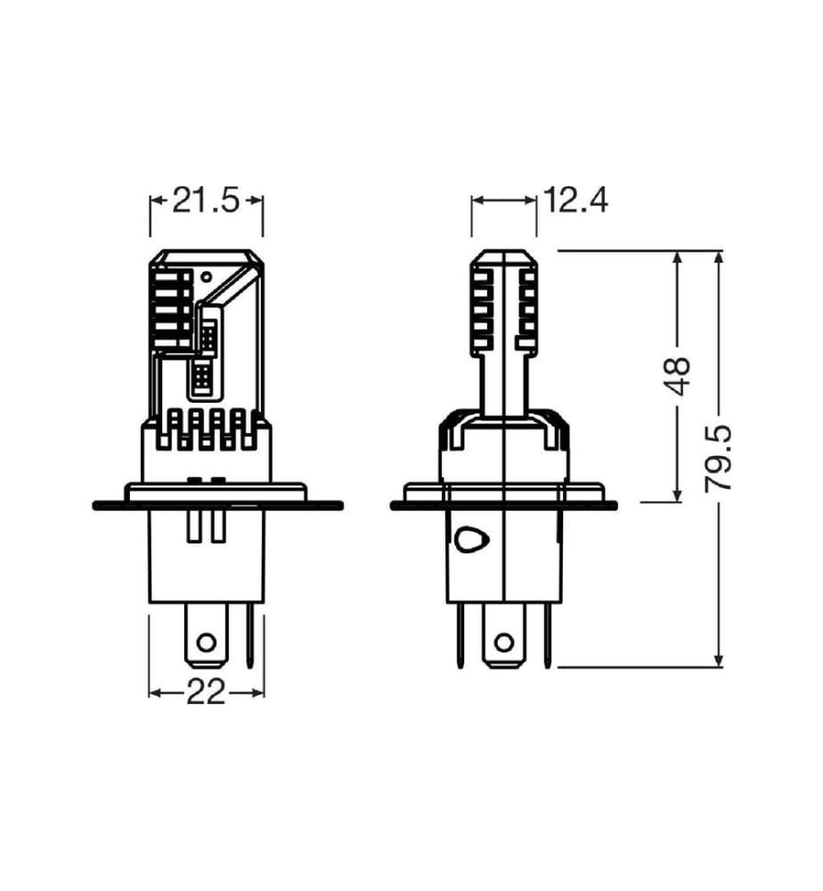 OSRAM - H4 LEDriving HL EASY GEN 2 12 V 24 W, blanc