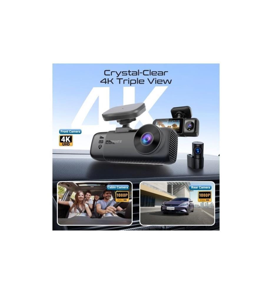 Promate - Dashcam Rovex-S3 4K Ultra HD GPS WLAN