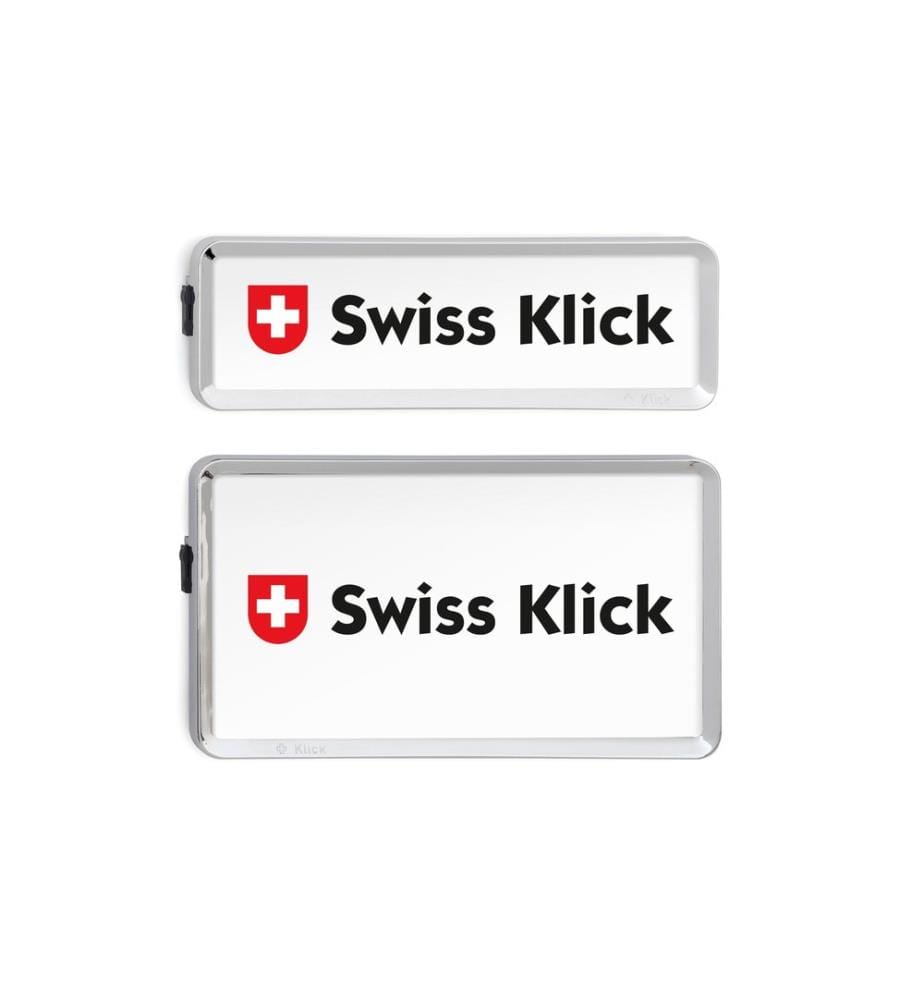 Swiss Klick - Kennzeichenhalterset Hochformat Chrom Glanz