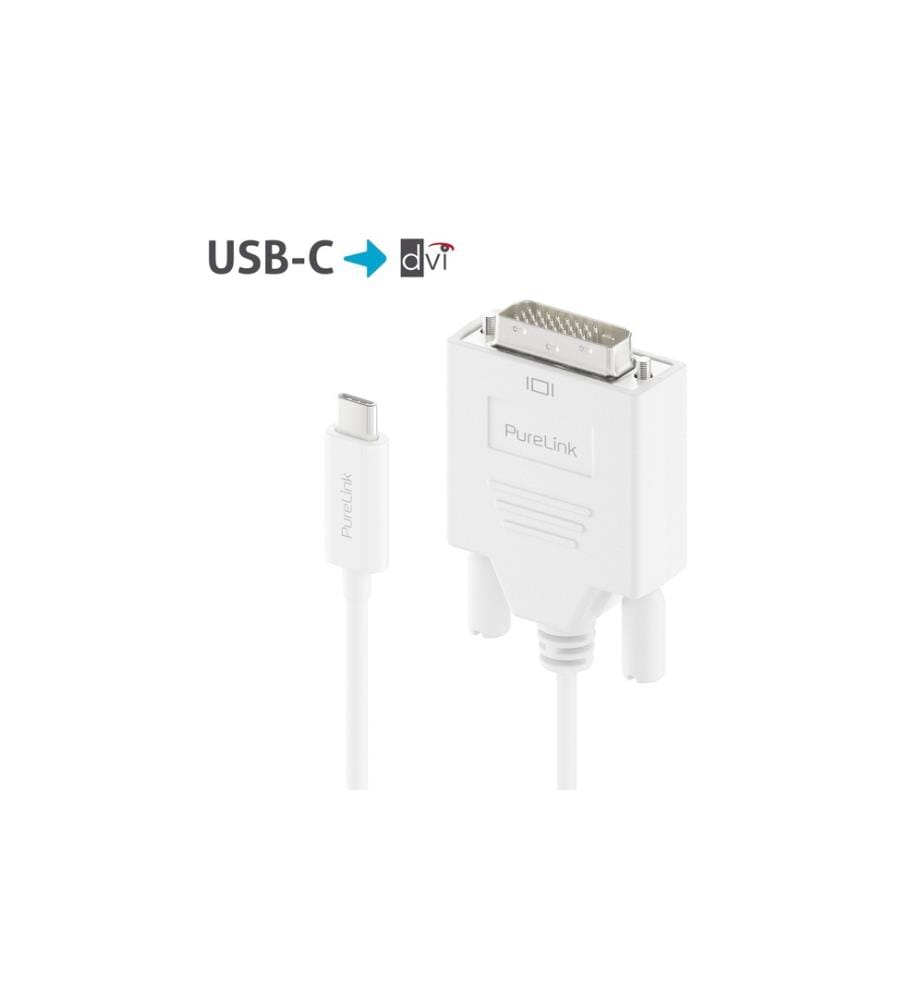 PURELINK - Câble IS2210-020 USB type C - DVI-D, 2 m, Blanc
