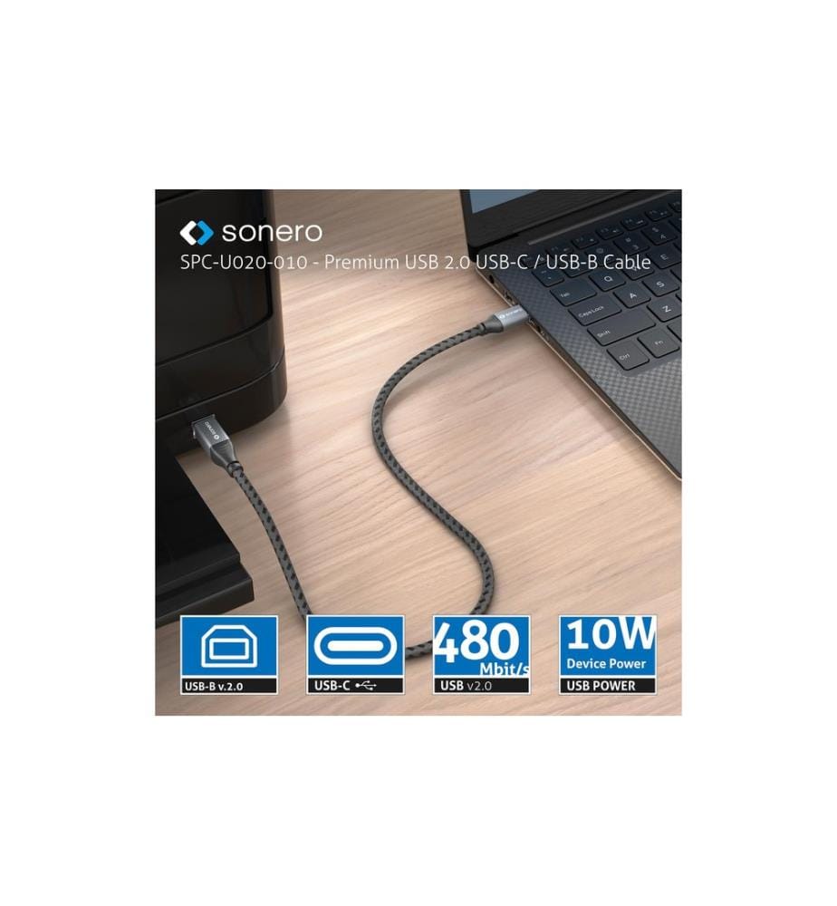 SONERO - USB 2.0-Kabel USB-C - USB-B 3 m