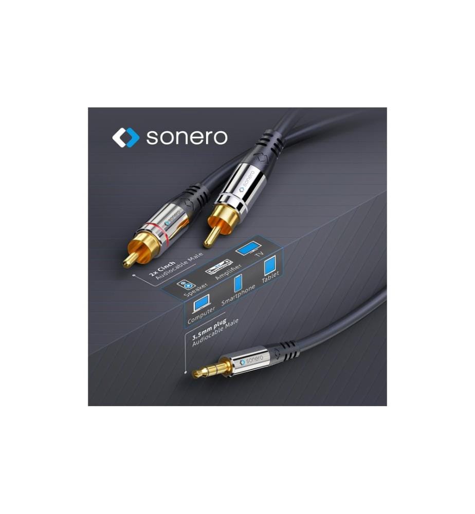 SONERO - Câble audio jack 3.5 mm - Cinch 1.5 m