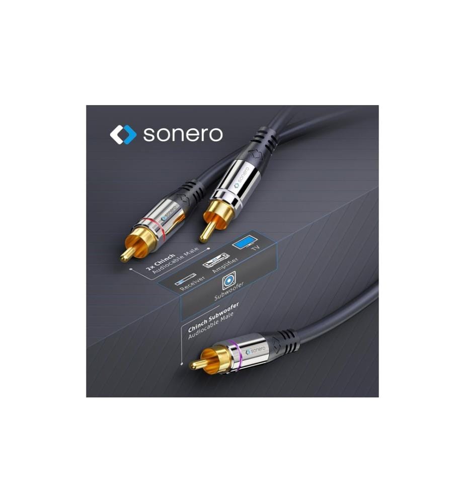 SONERO - Subwoofer stéréo / Mono Y-Cable Cinch - Cinch 5 m
