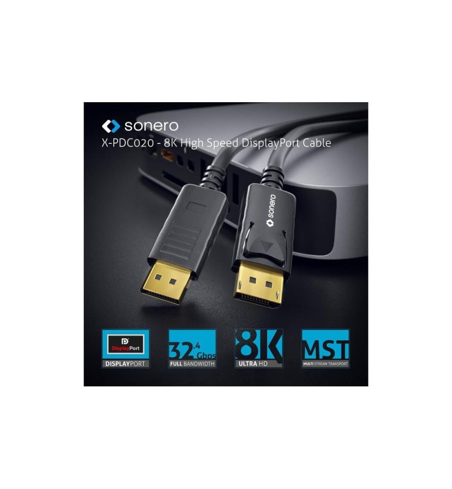 SONERO - Kabel 8K Displayport 1.4 Stecker  Stecker, 8K/60Hz, 3 m