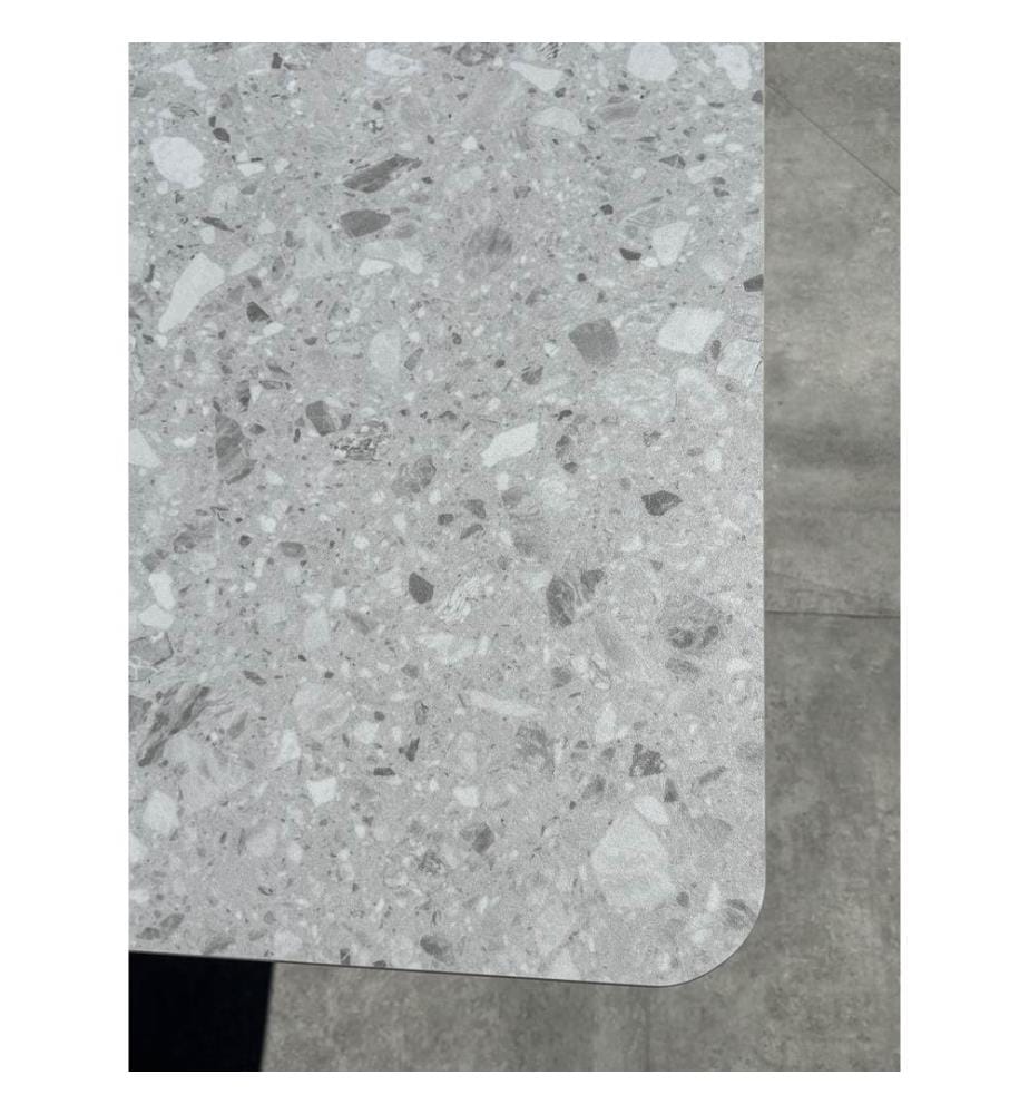 Gartentisch ABELLA (220x90 cm) aus Aluminium und Sinterstone-Tischplatte - WEISS