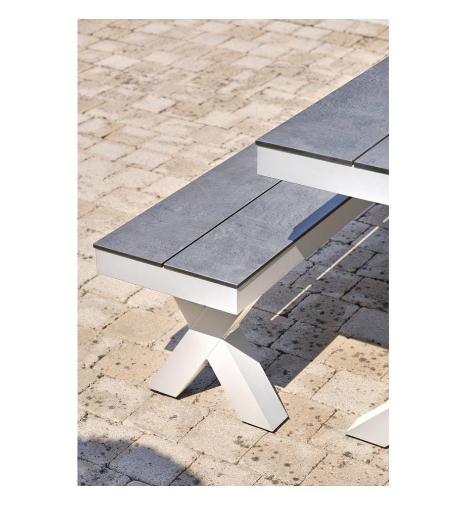 Gartentisch ANNECY (175x100) aus Aluminium und HPL-Platte - WEISS