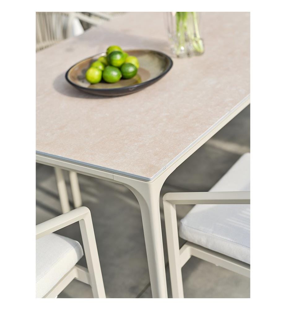 Tavolo da giardino TIGUA (200x90 cm) in alluminio e piano in ceramica su vetro - GREGE