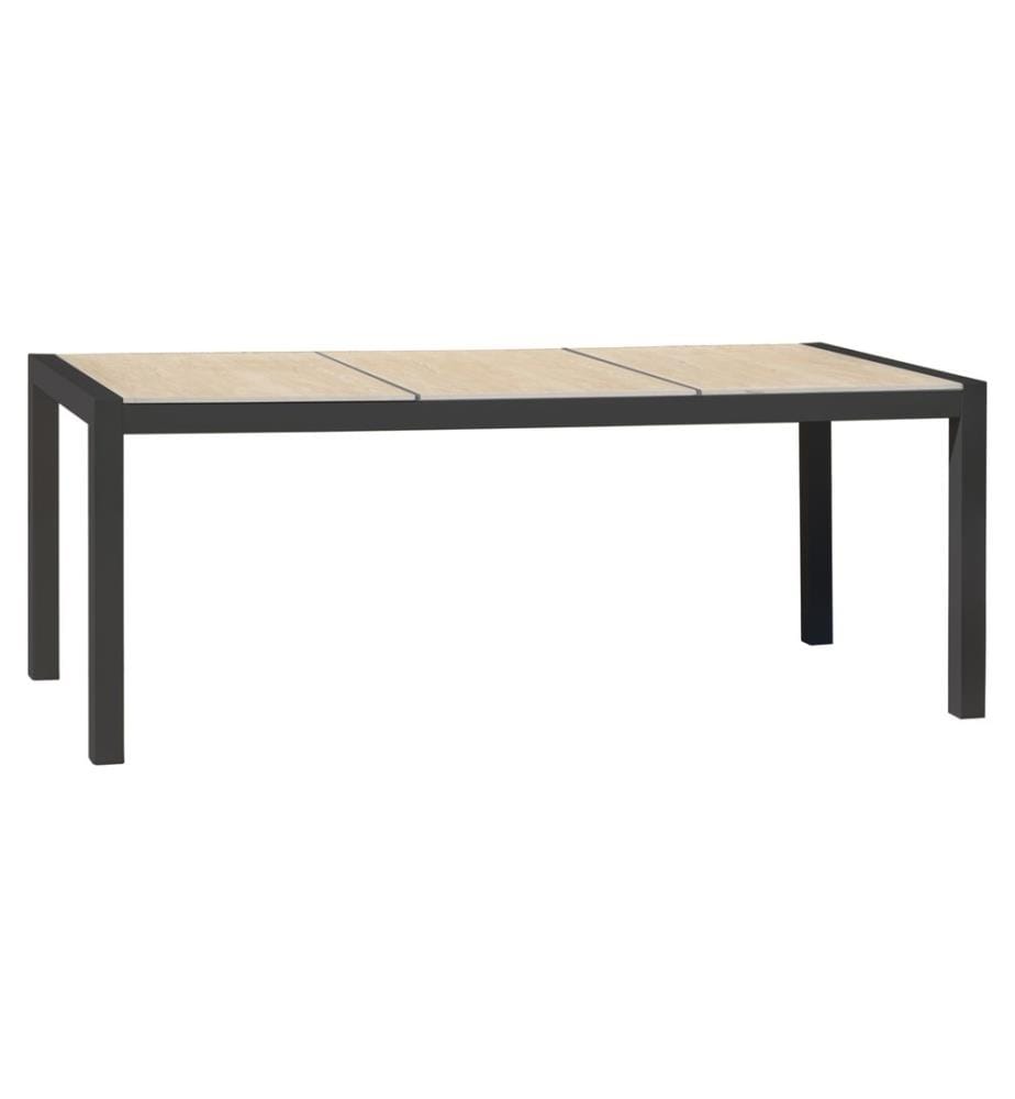 Tavolo da giardino VENISE (195x90 cm) in alluminio e ceramica - GRIGIO ANTRACITE