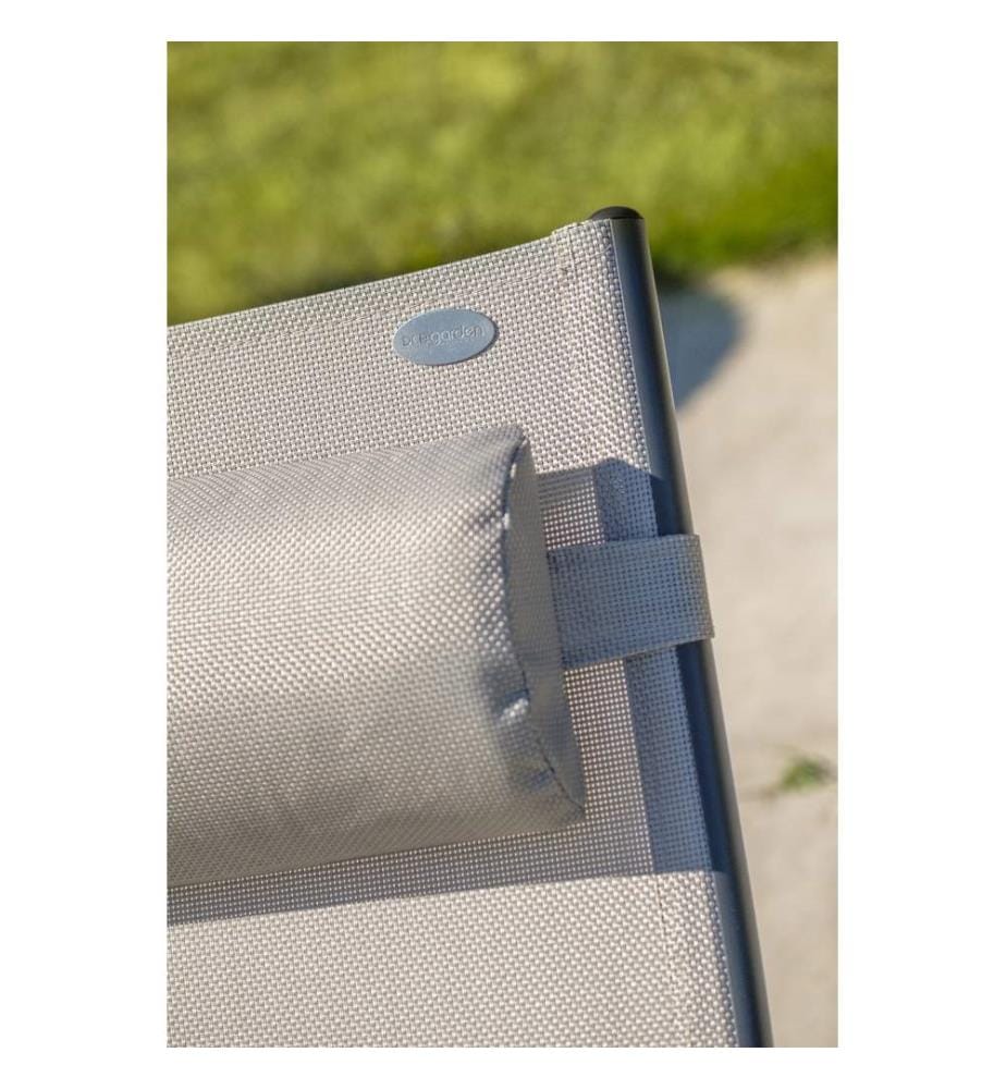 Set di 2 lettini impilabili CL76 in alluminio e textilene grigio antracite - GRIGIO