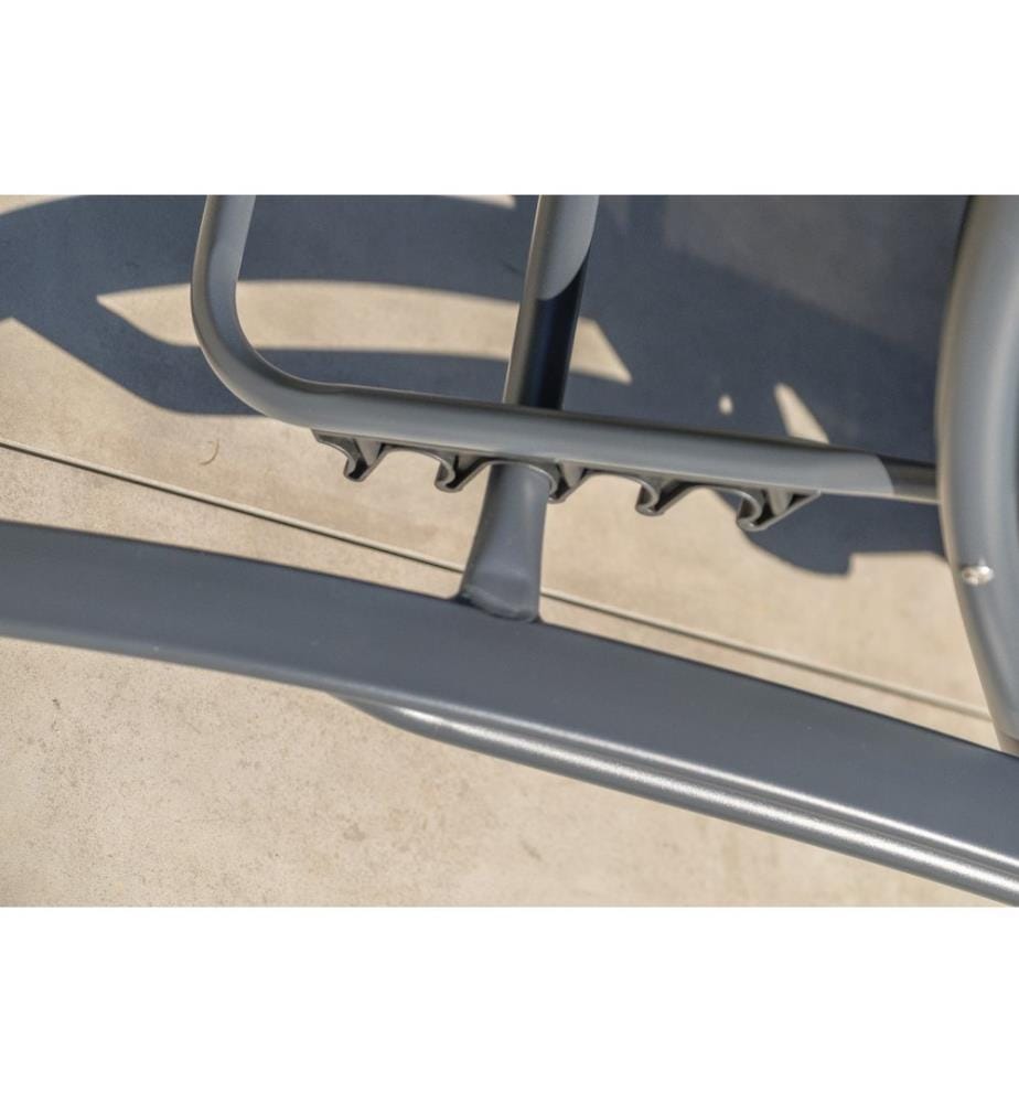 Set di 2 lettini impilabili CL76 in alluminio e textilene grigio antracite - GRIGIO