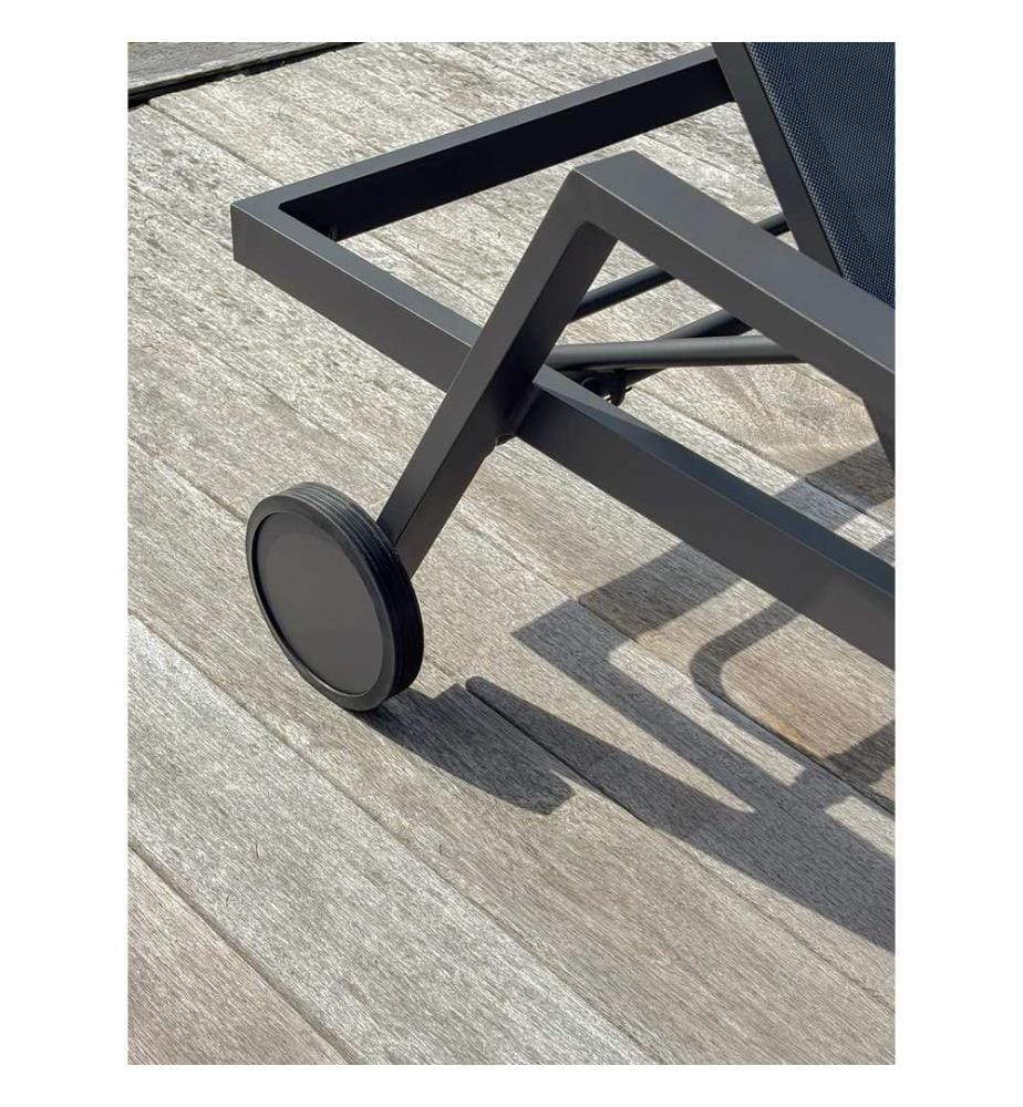 Bain de soleil multi-positions IBIZA en aluminium et textilène - GRIS ANTHRACITE