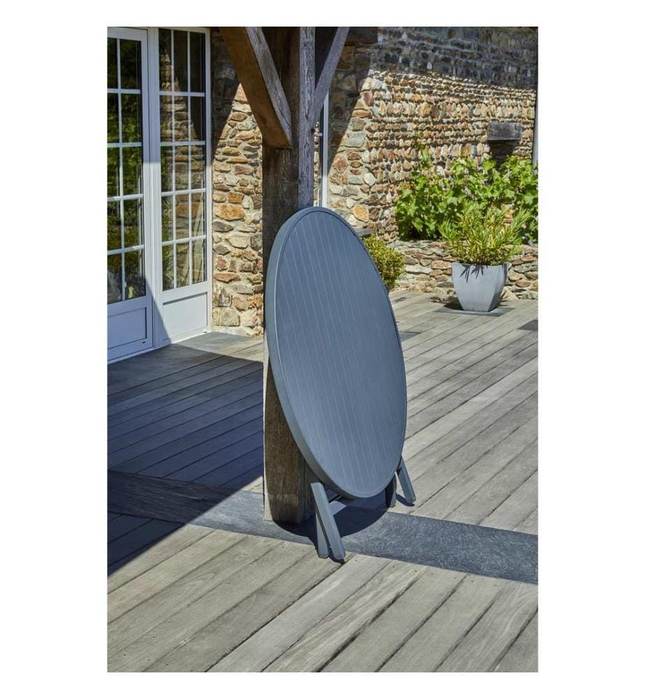 Tavolo da giardino pieghevole in alluminio MARIUS (diam. 110 cm) - GRIGIO ANTRACITE