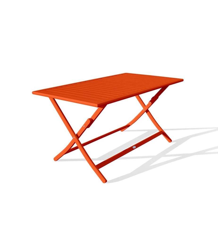 Tavolo da giardino pieghevole in alluminio MARIUS (140x80 cm) - ARANCIONE