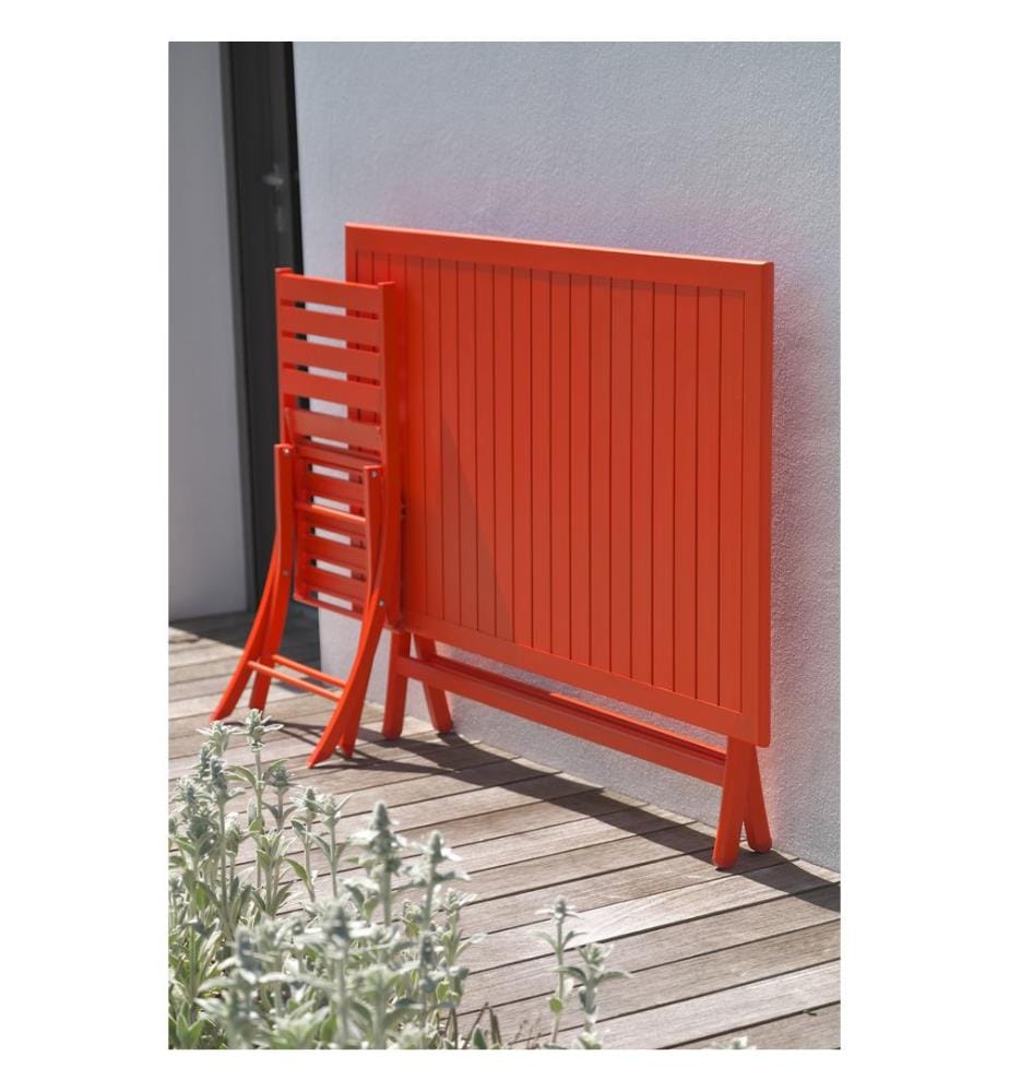 Tavolo da giardino pieghevole in alluminio MARIUS (140x80 cm) - ARANCIONE