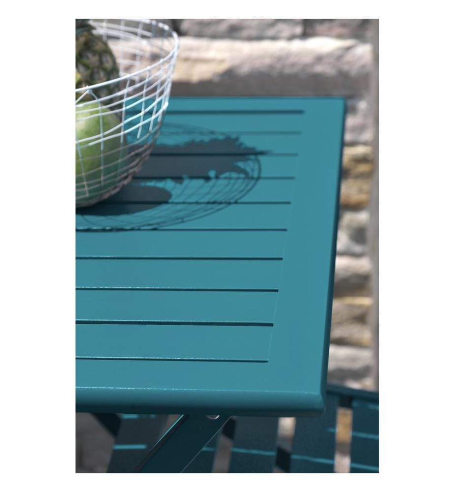 Tavolo con piedistallo pieghevole MARIUS in alluminio (70x70 cm) - BLU DUCK