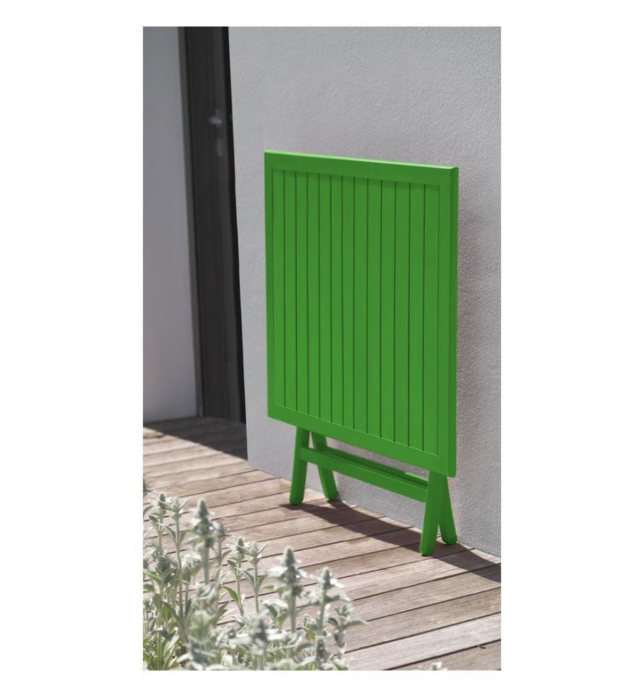 Tavolo con piedistallo pieghevole MARIUS in alluminio (70x70 cm) - VERT PRAIRIE