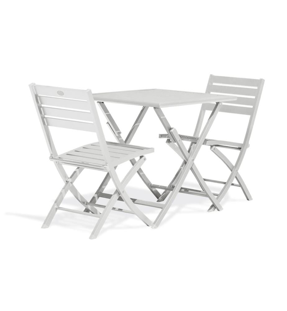 Set Gartentisch MARIUS (70x70 cm) klappbar aus Aluminium und 2 Klappstühle MARIUS - GRAU