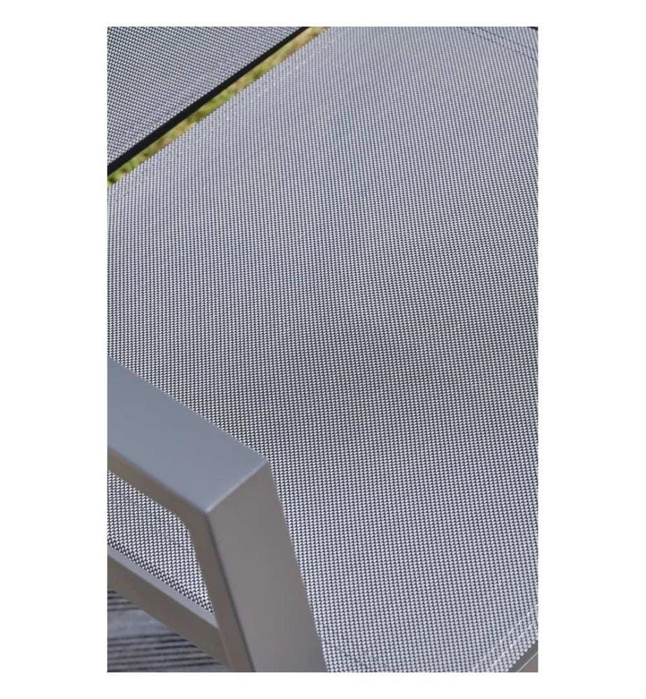 Set di 2 sedie da giardino impilabili FLORIDE in alluminio e textilene - GRIGIO ANTRACITE