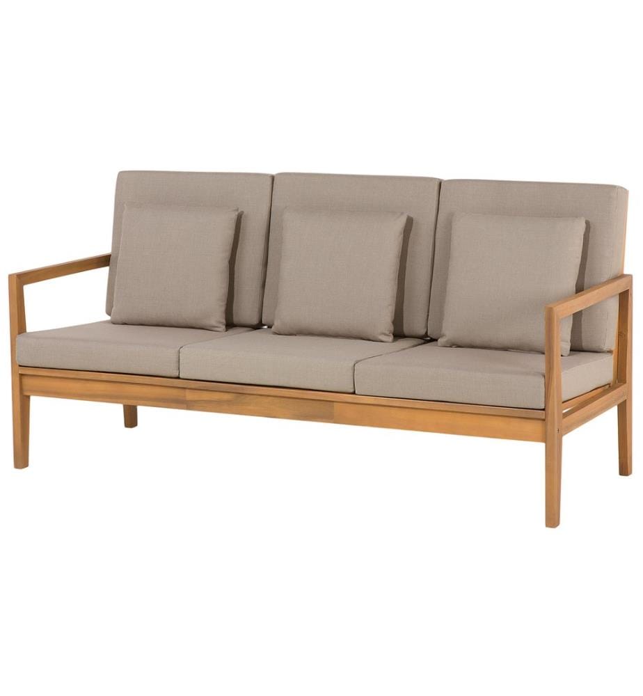 Lounge Set mit Tisch 7-Sitzer PATAJA zertifiziertes Akazienholz Hellbraun