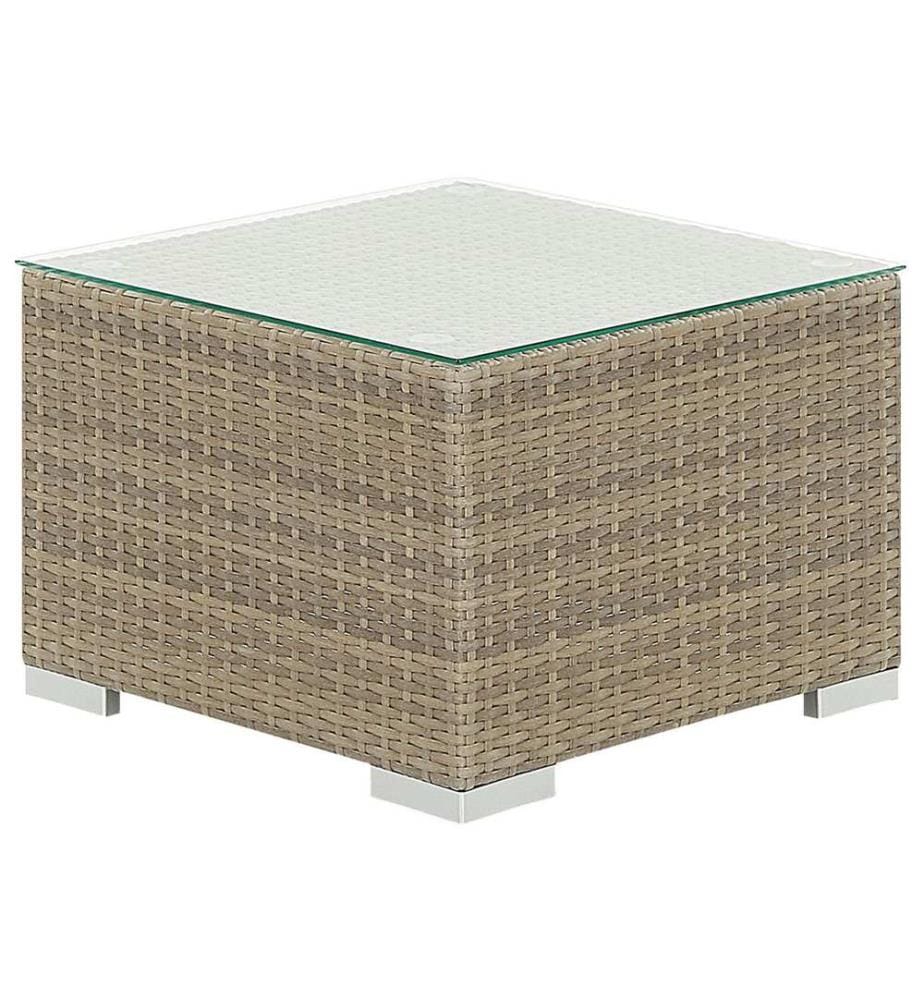 Lounge Set mit Tisch 8-Sitzer MAESTRO modular Polyrattan Hellbraun