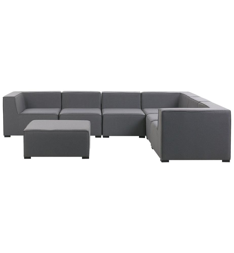 Garten Ecksofa mit Ottomane 7-Sitzer AREZZO linksseitig modular Grau