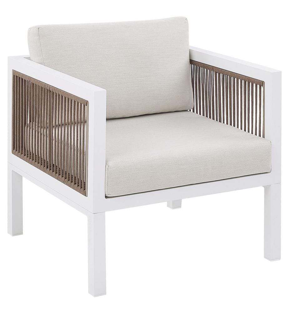 Lounge Set mit Tisch 5-Sitzer BORELLO Metall Weiss