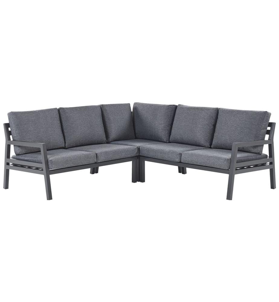 Garten Ecksofa mit Tisch 5-Sitzer VIZZINI Metall Grau