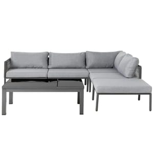 Ensemble de canapés d'angle de jardin 6 places FORANO Métal Gris