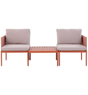 Ensemble de salon de jardin avec table 2 places TERRACINA Métal Orange