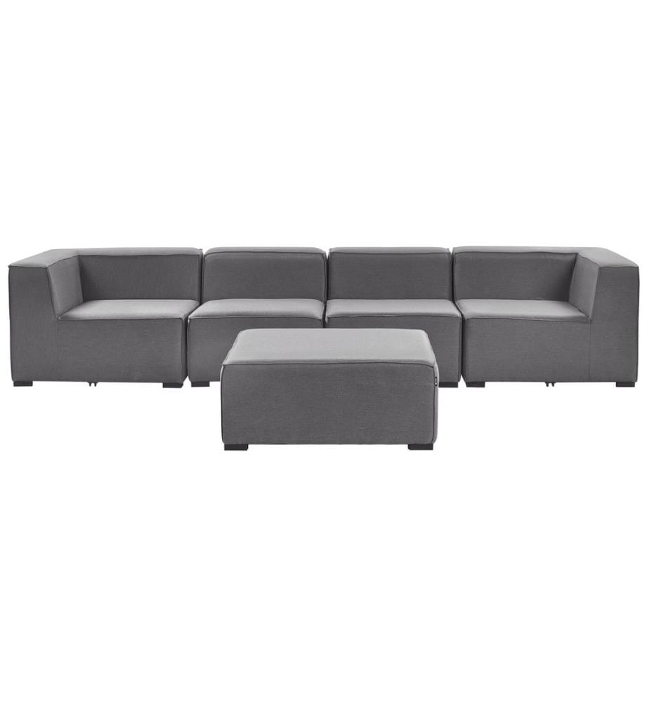 Gartensofa mit Ottomane 4-Sitzer AREZZO modular Grau