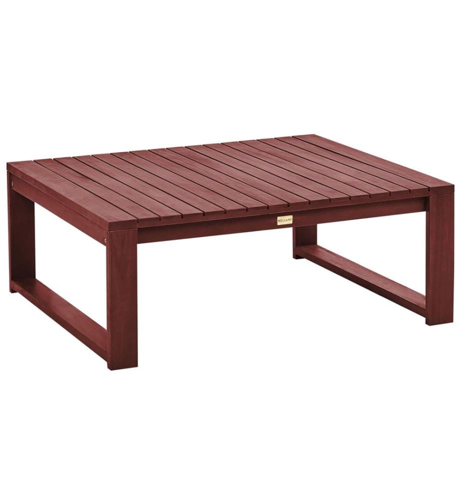Table basse de jardin TIMOR 90 cm 75 cm Bois d'acacia certifié Rouge foncé