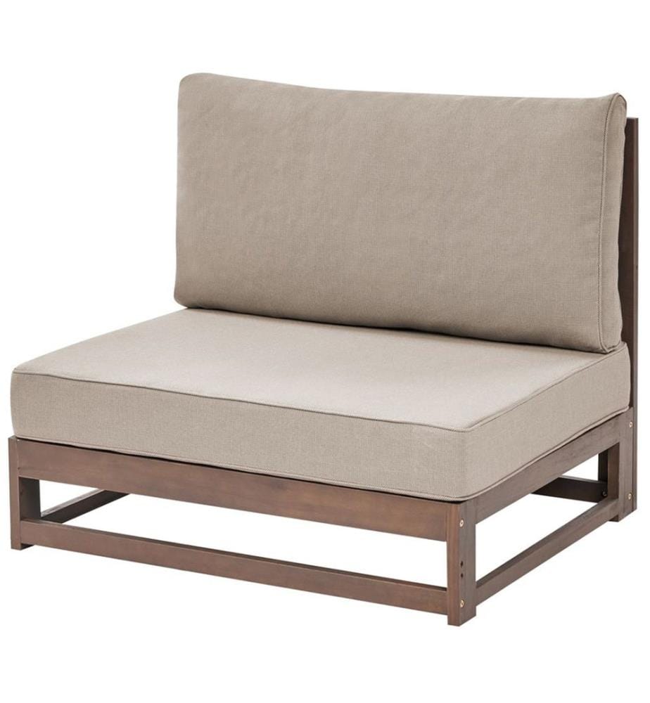Lounge Set mit Tisch 4-Sitzer TIMOR modular zertifiziertes Akazienholz Dunkelbraun