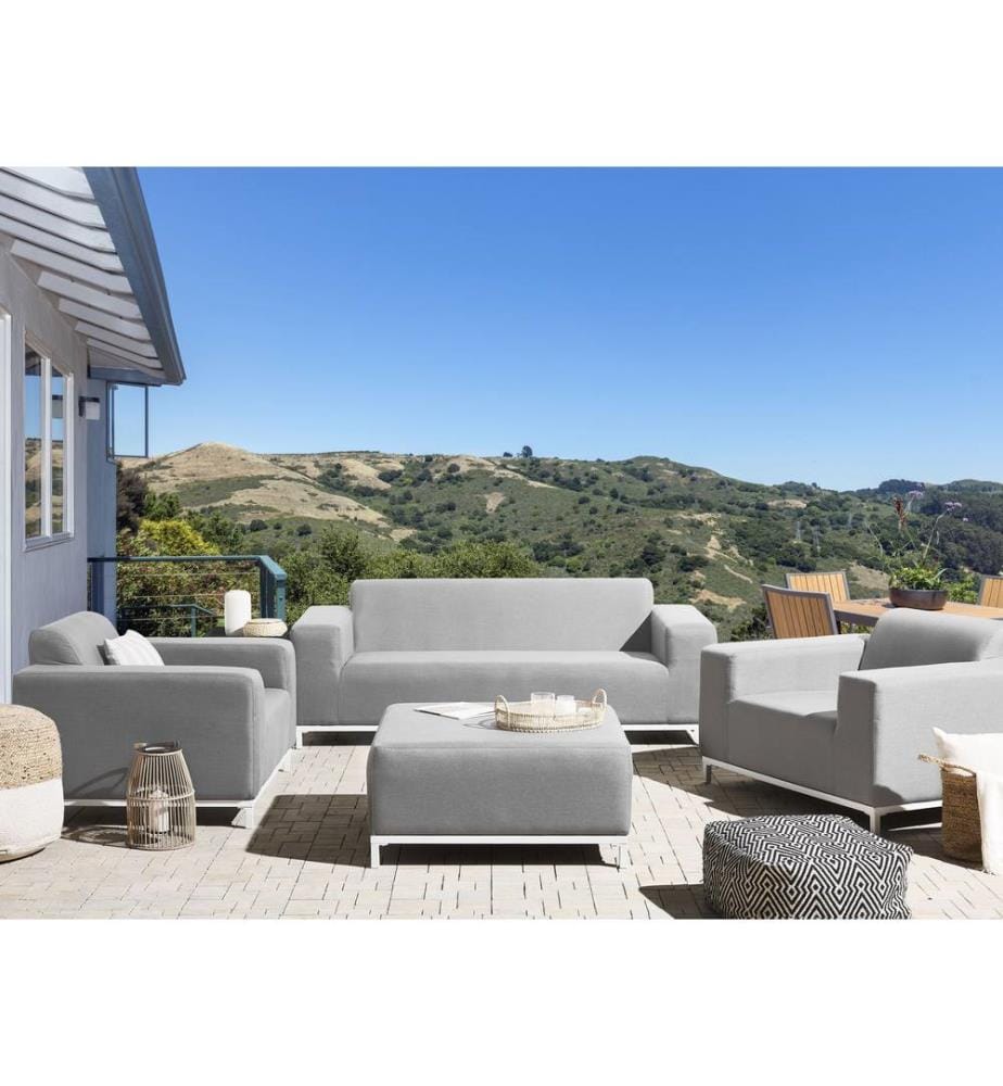 Lounge Set mit Tisch 5-Sitzer ROVIGO Hellgrau