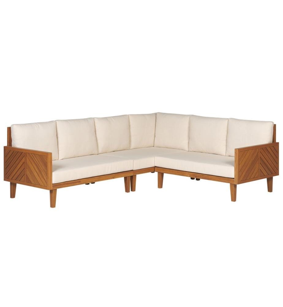Garten Ecksofa mit Tisch 4-Sitzer BARATTI linksseitig Akazienholz Braun