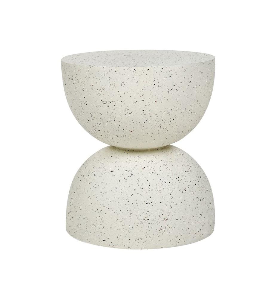 Table d'appoint CAORIA 40 cm 40 cm Effet terrasse Terrazzo blanc