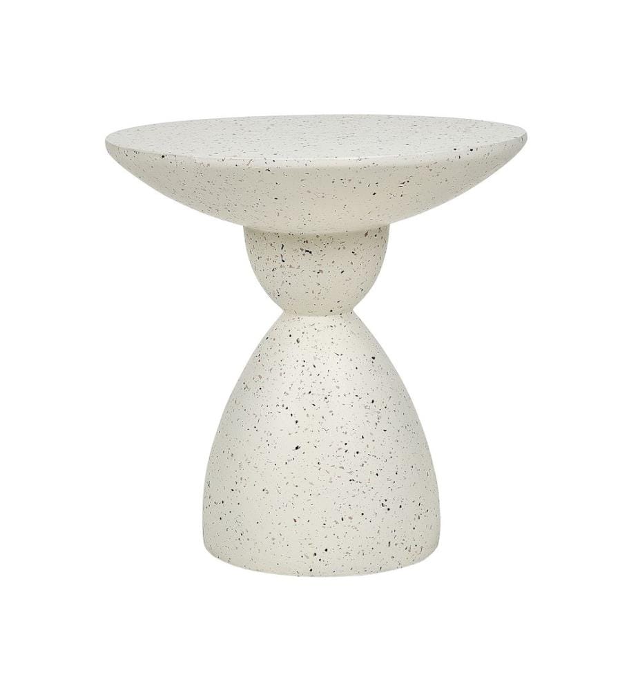 Side Table CAFFI 50 cm 50 cm Terrazzo Effect White Terrazzo