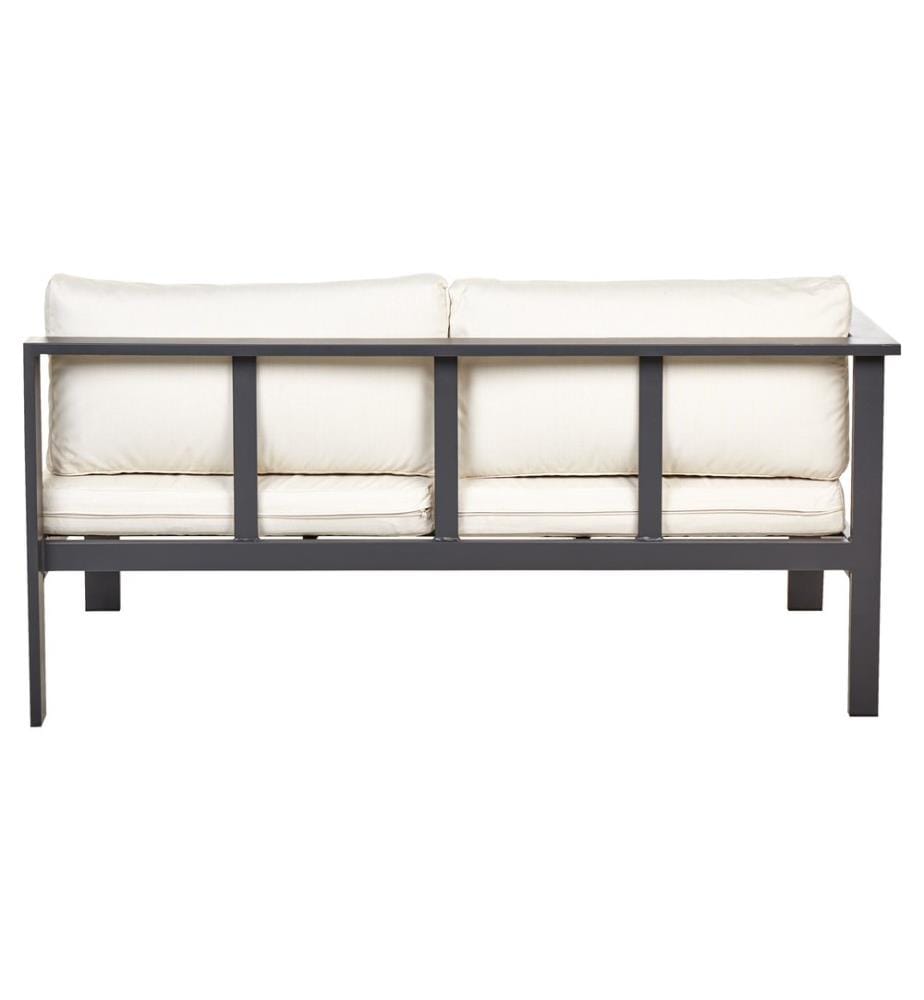 Garten Ecksofa mit Tisch 5-Sitzer MESSINA linksseitig Metall Beige