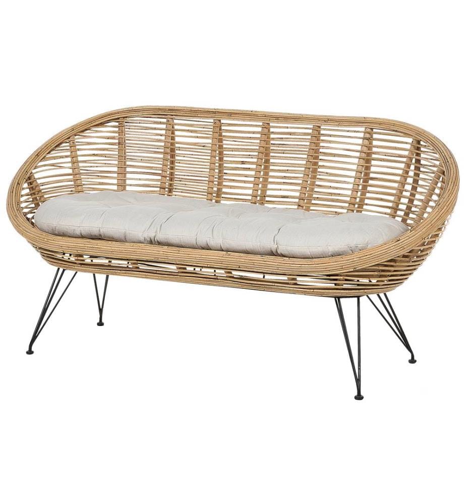 Divano da giardino 2 posti MARATEA Rattan Naturale