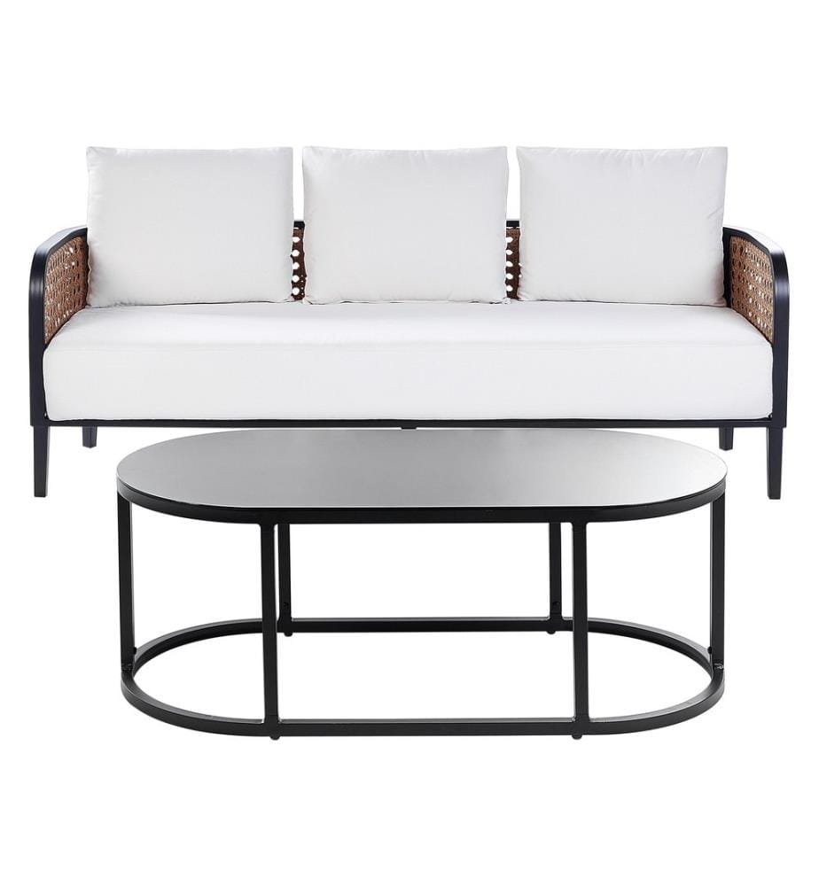 Set da giardino con tavolo 3 posti MONTEFALCO Metallo Bianco