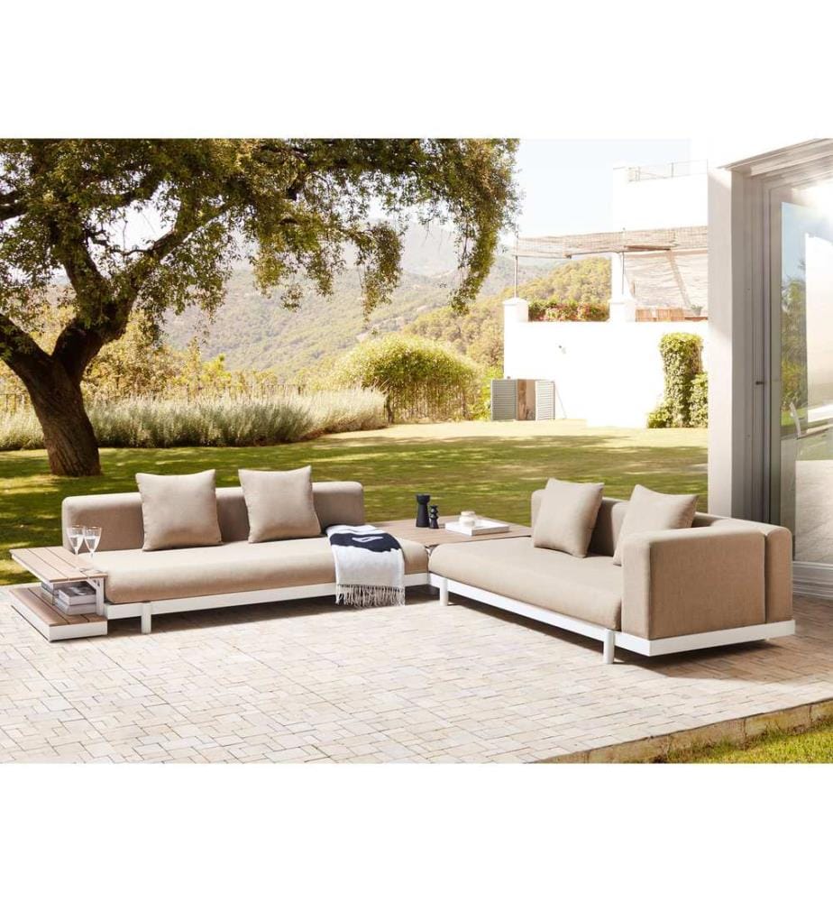 Garten Ecksofa mit Tisch 5-Sitzer MISSANELLO Beige