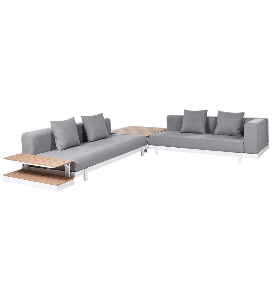 Garten Ecksofa mit Tisch 5-Sitzer MISSANELLO Grau