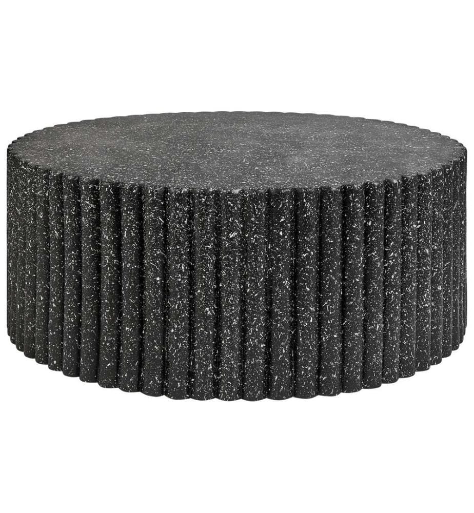 Coffee Table POZZA II 106 cm 106 cm Terrazzo Effect Black Terrazzo