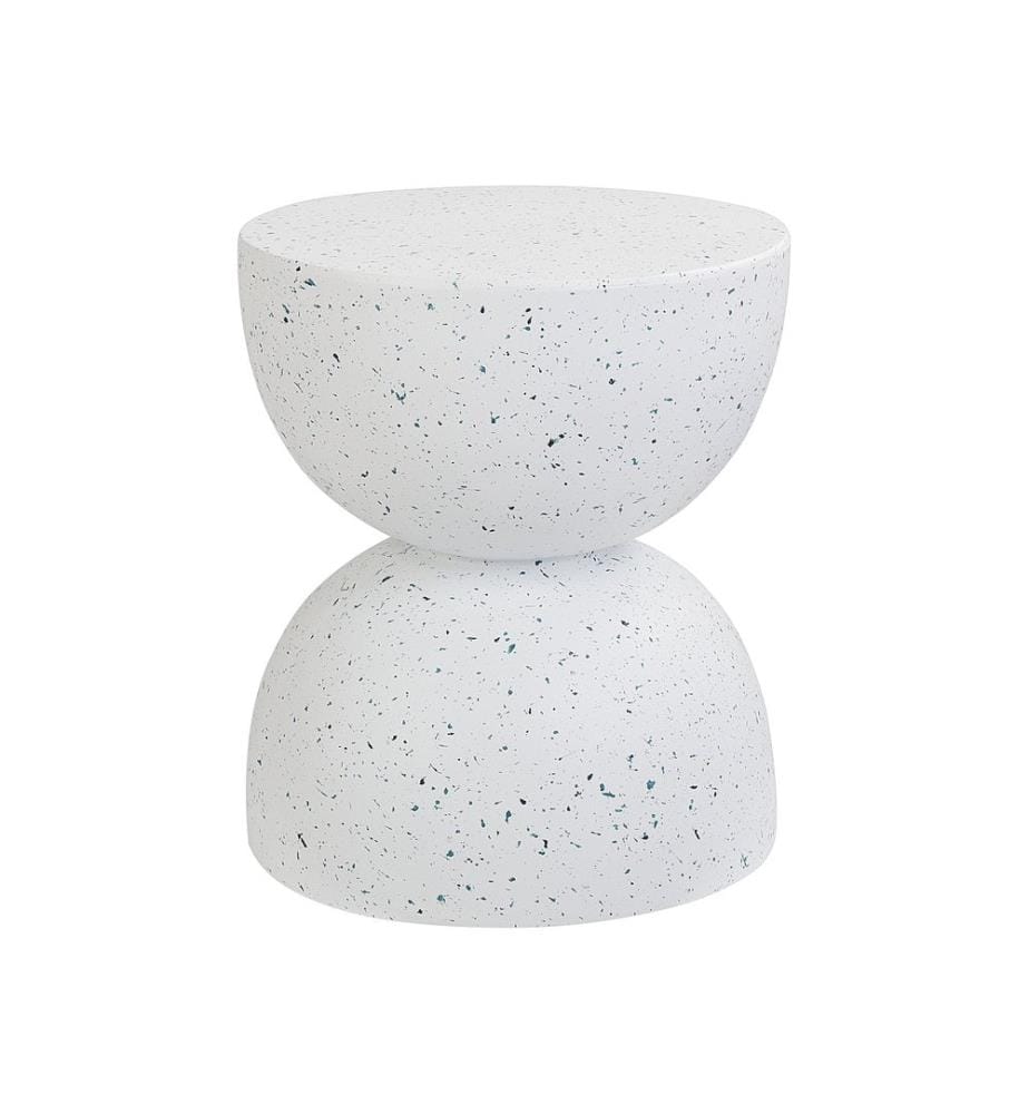 Table d'appoint CAORIA 40 cm 40 cm Effet terrasse Terrazzo blanc