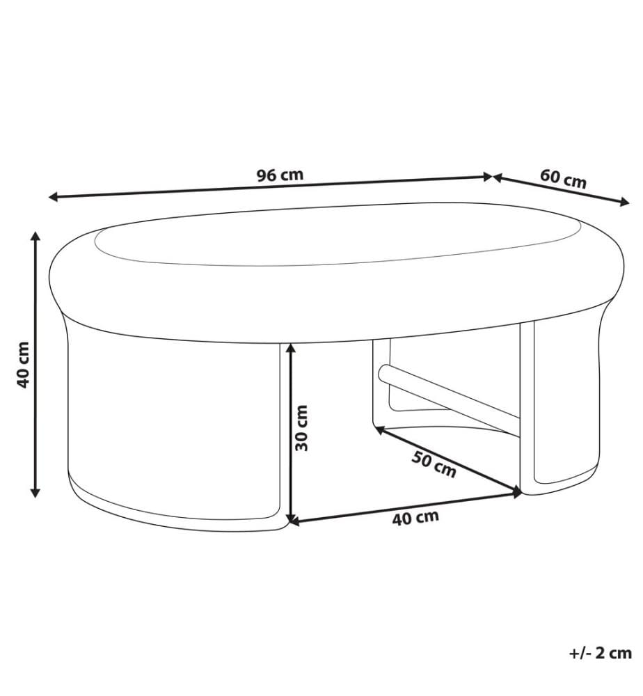 Table basse de jardin LIVADEIA 60 cm 96 cm Rotin Naturel