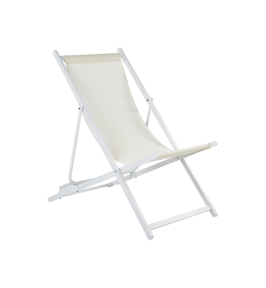 Klappbarer Liegestuhl LOCRI II Metall Hellbeige