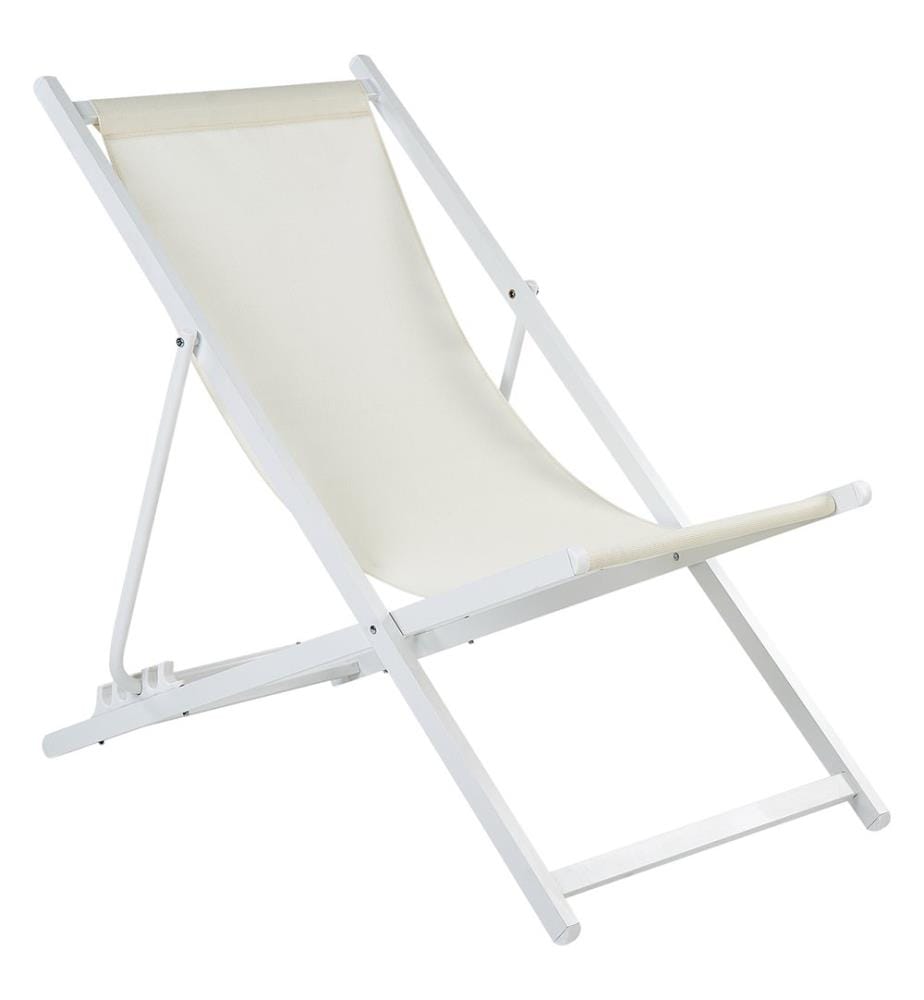 Klappbarer Liegestuhl LOCRI II Metall Hellbeige