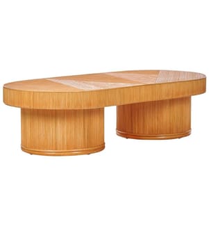 Outdoor Couchtisch AIROLE 150 cm 70 cm Rattan Braun