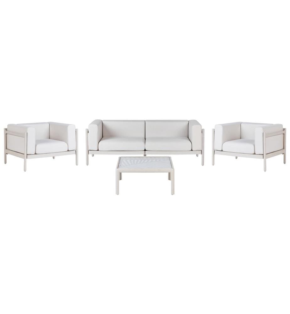 Lounge Set mit Tisch 4-Sitzer FERRETTI Hellbeige