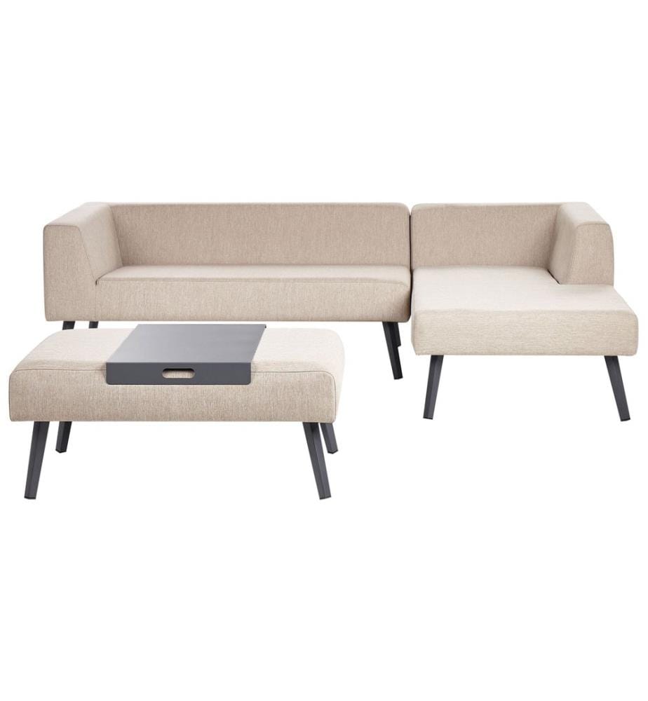 Garten Ecksofa mit Tisch 4-Sitzer SORRIVOLI linksseitig Beige